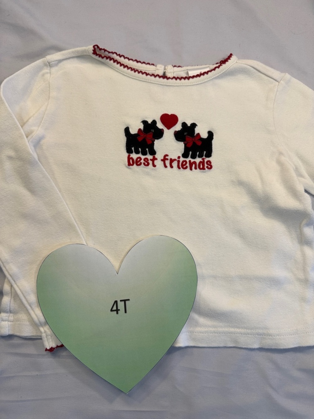 Gymboree White Long Sleeve Tee with Red Details
